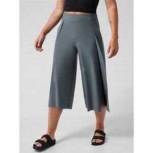 Athleta Cosmic Wrap Pant Minimalistic Gray Crop Wide Leg 10